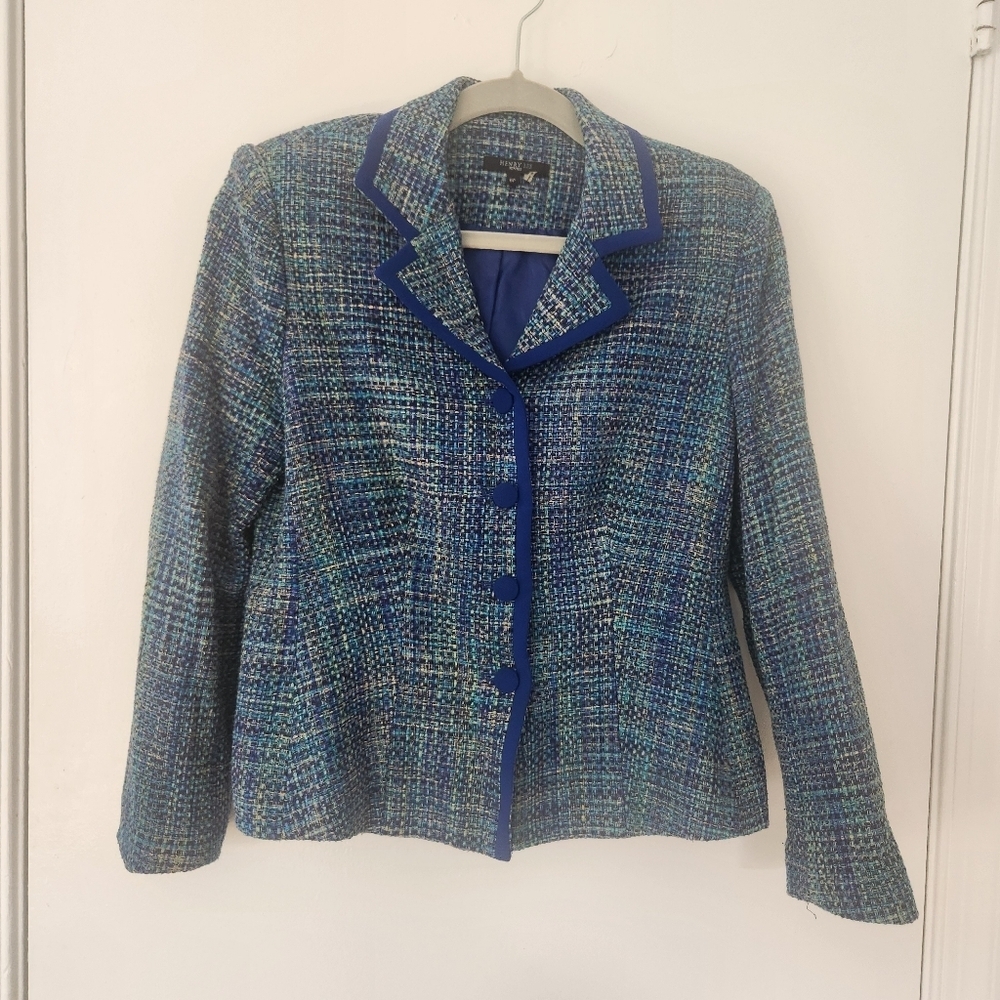 Henry Lee  Blue Tweed Women's blazer Vintage